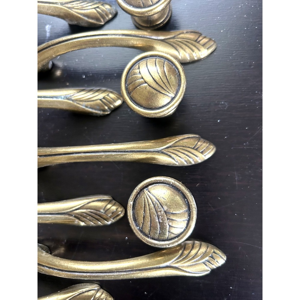 Lot 31 Matching Vintage Brass Cabinet Drawer Pulls Handles Antique Hardware